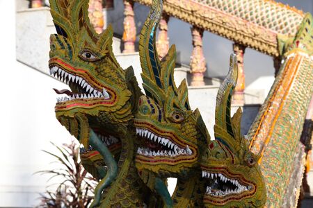 Sculpture, architecture and symbols of Buddhism, Thailand, South East Asiaの写真素材