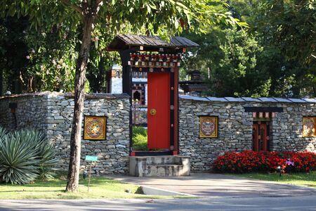Sculpture, architecture and symbols of Buddhism, Thailand, South East Asiaの写真素材
