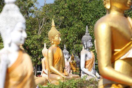 Sculpture, architecture and symbols of Buddhism, Thailand, South East Asiaの写真素材