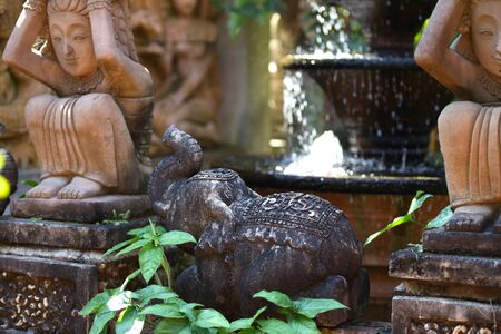 Sculpture, architecture and symbols of Buddhism, Thailand, South East Asiaの写真素材