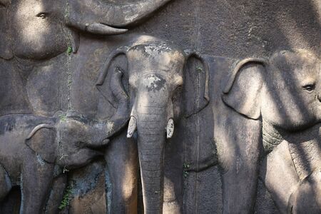 Sculpture, architecture and symbols of Buddhism, Thailand, South East Asiaの写真素材