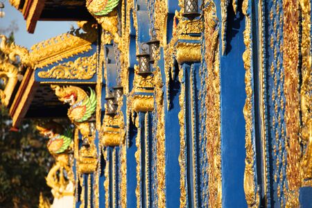 Sculpture, architecture and symbols of Buddhism, Thailand, South East Asiaの写真素材