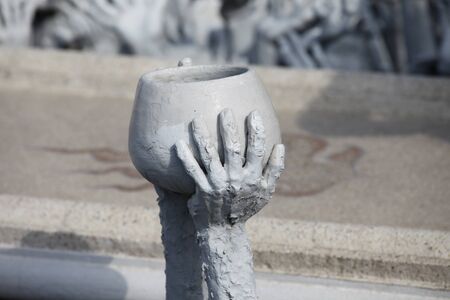 Sculpture, architecture and symbols of Buddhism, Thailand, South East Asiaの写真素材