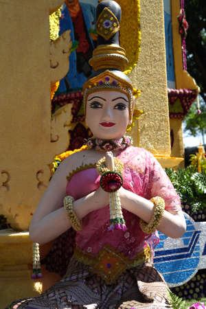 Scenery from statues and flowers on the street, Thailand, south east asia