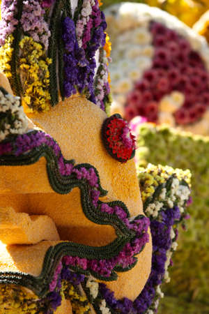 Scenery from statues and flowers on the street, Thailand, south east asiaの写真素材