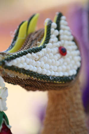 Scenery from statues and flowers on the street, Thailand, south east asiaの写真素材