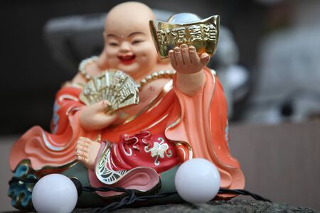 Sculpture, architecture and symbols of Hinduism and Buddhism, Singapore, Southeast Asiaの写真素材