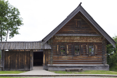 Old Russian wooden houses and structures, Russiaの写真素材