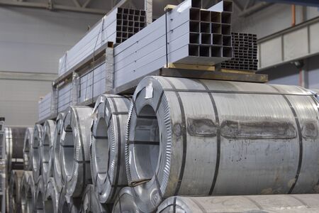 Rolls of cold-rolled galvanized steel with polymer coating in stock