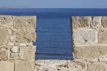 Elements and details of the architecture of the ancient fortress, Cyprusの写真素材