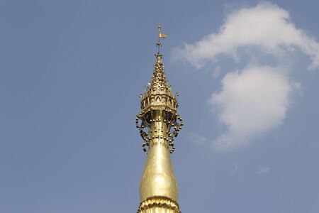 Buddhist temple complex Shwedagon is a historical symbol of Buddhism, Yangon, Myanmarの写真素材