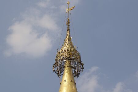 Buddhist temple complex Shwedagon is a historical symbol of Buddhism, Yangon, Myanmarの写真素材