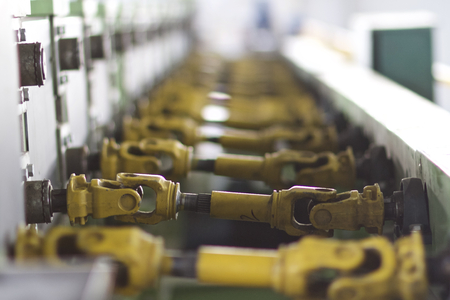 Elements of various sections of the galvanized steel processing line in rolls, manufacturingの写真素材