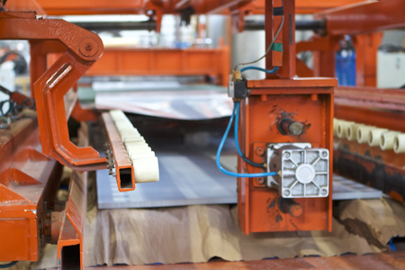 Elements of various sections of the galvanized steel processing line in rolls, manufacturing
