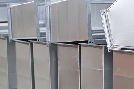 Elements and parts made of galvanized sheet for various ventilation systems, Russiaの写真素材