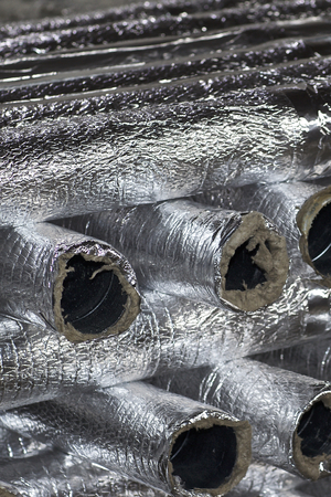 Elements and parts made of galvanized sheet for various ventilation systems, Russiaの写真素材