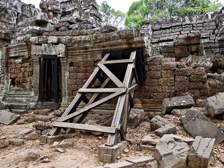 Architecture of ancient temple complex Angkor, Siem Reap, Cambodiaの写真素材