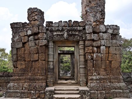Architecture of ancient temple complex Angkor, Siem Reap, Cambodiaの写真素材