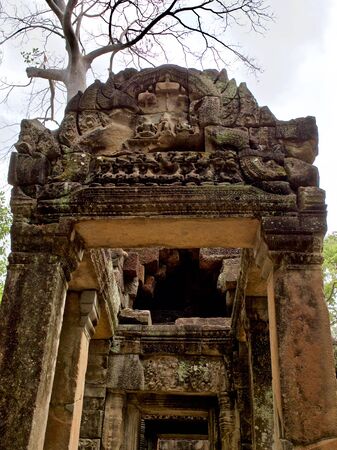 Architecture of ancient temple complex Angkor, Siem Reap, Cambodiaの写真素材