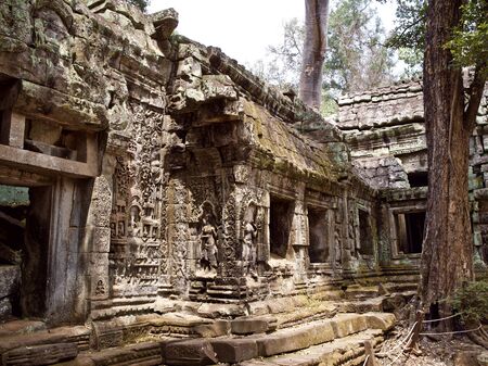 Architecture of ancient temple complex Angkor, Siem Reap, Cambodiaの写真素材