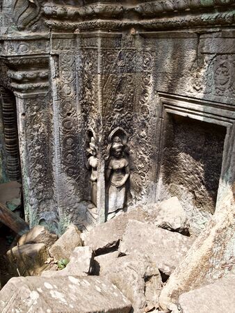 Architecture of ancient temple complex Angkor, Siem Reap, Cambodiaの写真素材