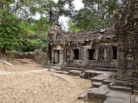 Architecture of ancient temple complex Angkor, Siem Reap, Cambodiaの写真素材