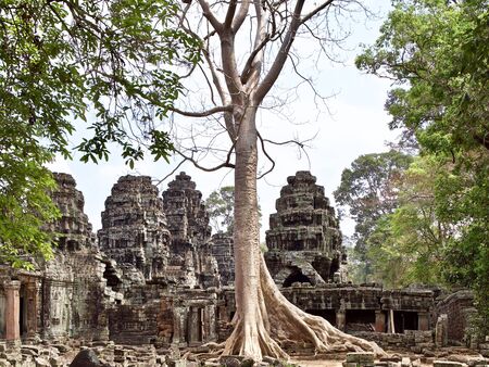Architecture of ancient temple complex Angkor, Siem Reap, Cambodiaの写真素材