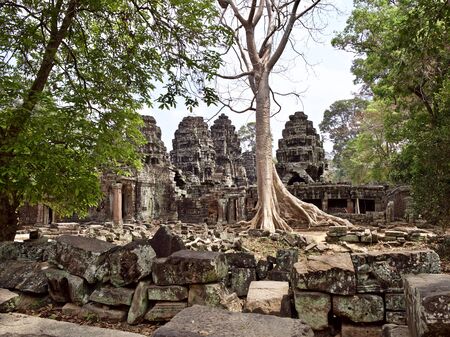 Architecture of ancient temple complex Angkor, Siem Reap, Cambodiaの写真素材