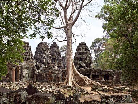 Architecture of ancient temple complex Angkor, Siem Reap, Cambodiaの写真素材