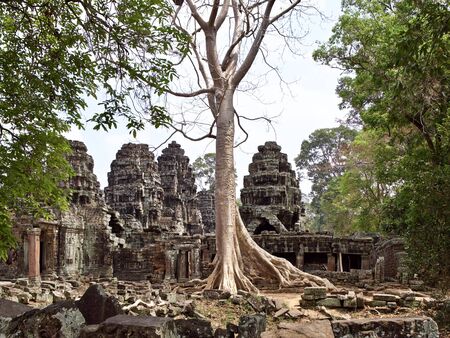 Architecture of ancient temple complex Angkor, Siem Reap, Cambodiaの写真素材
