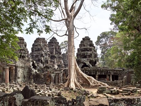 Architecture of ancient temple complex Angkor, Siem Reap, Cambodiaの写真素材
