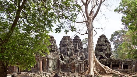 Architecture of ancient temple complex Angkor, Siem Reap, Cambodiaの写真素材