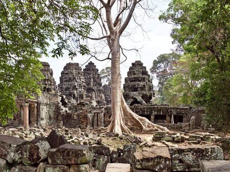 Architecture of ancient temple complex Angkor, Siem Reap, Cambodiaの写真素材