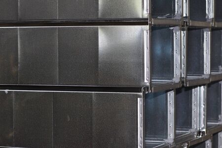 Elements and parts made of galvanized sheet for various ventilation systems, Russiaの写真素材