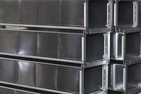 Elements and parts made of galvanized sheet for various ventilation systems, Russiaの写真素材