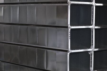 Elements and parts made of galvanized sheet for various ventilation systems, Russiaの写真素材