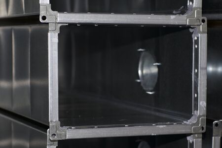 Elements and parts made of galvanized sheet for various ventilation systems, Russiaの写真素材