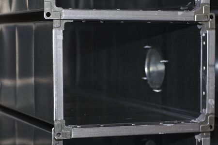 Elements and parts made of galvanized sheet for various ventilation systems, Russiaの写真素材