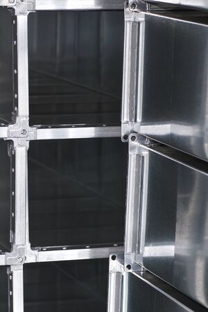 Elements and parts made of galvanized sheet for various ventilation systems, Russiaの写真素材