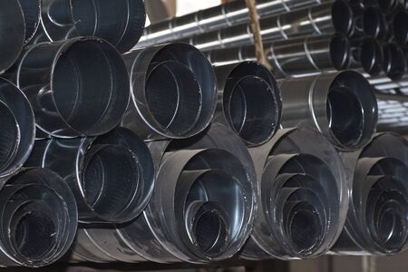 Elements and parts made of galvanized sheet for various ventilation systems, Russiaの写真素材