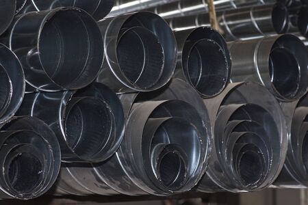 Elements and parts made of galvanized sheet for various ventilation systems, Russiaの写真素材