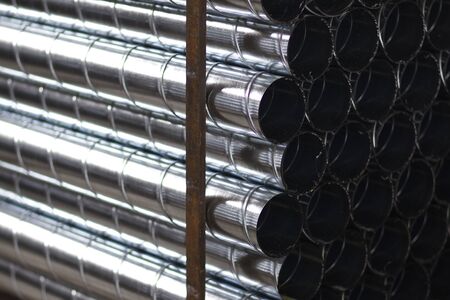 Elements and parts made of galvanized sheet for various ventilation systems, Russiaの写真素材