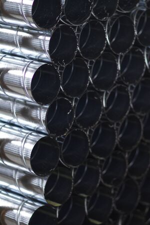 Elements and parts made of galvanized sheet for various ventilation systems, Russiaの写真素材