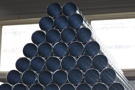 Elements and parts made of galvanized sheet for various ventilation systems, Russiaの写真素材