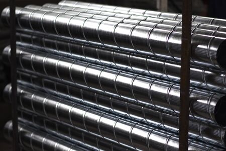 Elements and parts made of galvanized sheet for various ventilation systems, Russiaの写真素材