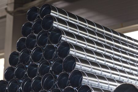 Elements and parts made of galvanized sheet for various ventilation systems, Russiaの写真素材