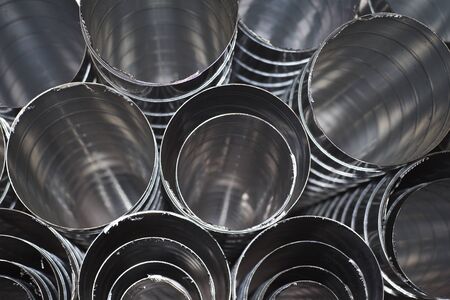Elements and parts made of galvanized sheet for various ventilation systems, Russiaの写真素材
