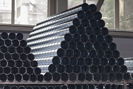 Elements and parts made of galvanized sheet for various ventilation systems, Russiaの写真素材