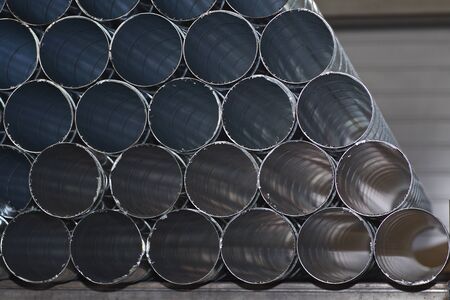Elements and parts made of galvanized sheet for various ventilation systems, Russiaの写真素材