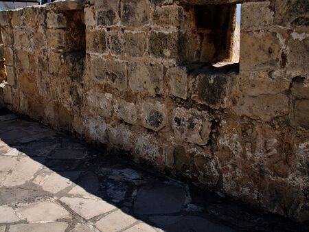 Elements and architecture details of an ancient fortress, Limassol, Cyprusの写真素材